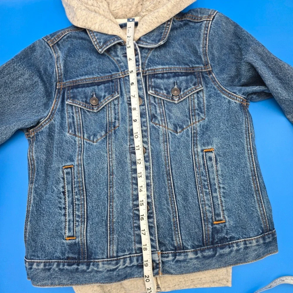 Abercrombie & Fitch Hooded Denim Jacket | Y2K Mixed Media Jean Hoodie - Picture 7 of 7